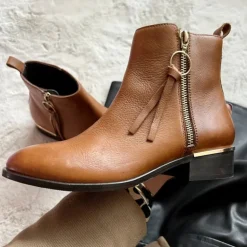 BRUN FEVER LEATHER STØVLE