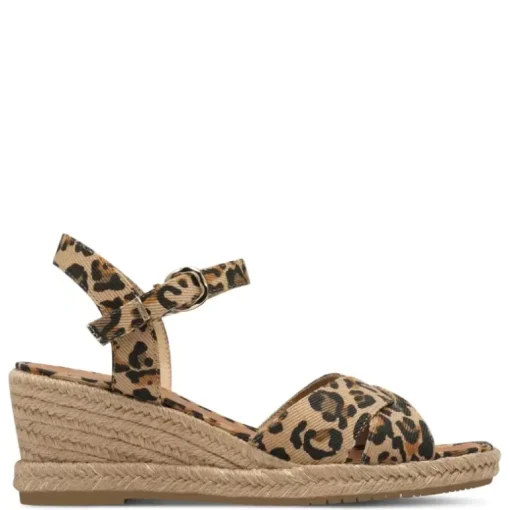 LEOPARD WEDGES SANDAL