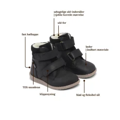 SORT RABBIT STRAP TEX STØVLE